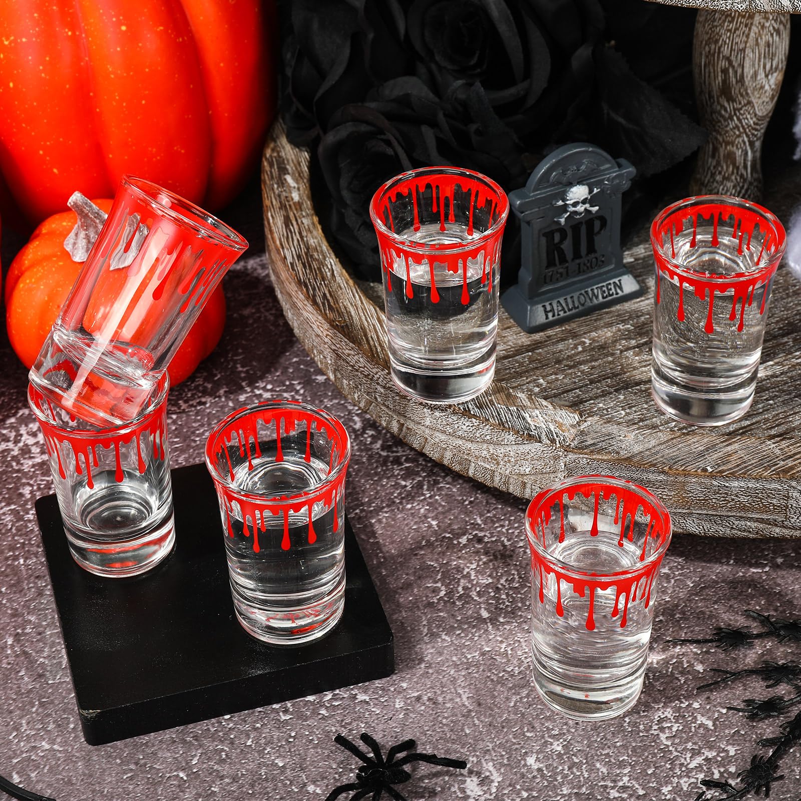 Amazon.com | Whaline 6 Pack Halloween Shot Glasses Blood